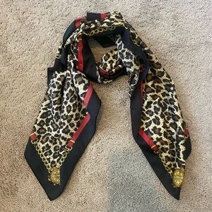Cheetah print Gold Chain Scarf